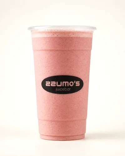 Vaso de fresa con leche